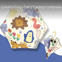 Kids Cartoon Umbrella, Long Handle, Sun and Rain Protection