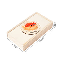 Interlocking Wooden Puzzle Set Early-Learning Puzzle with Storage Box Interactive Educational Toy Screen-Screenless for Preschoolers