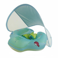 Thickened Material Baby Swim Buoy with Canopy Lightweight Inflatable Underarm Swimming Float Phthalate-Free Safe for Infants, Toddlers
