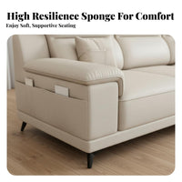 3-Seater Sofa French Inspired Straight-Line Three-Seater Light Luxury Living Room Furnishing for Families, Office Workers, Home, Lounge Area, Bedroom