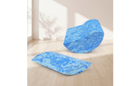 2 Pieces Curved Foam Rocker with Central Groove Compact Balance Coach Cushioned Fitness Equipment Marbled for Yogis, Floor Exercises