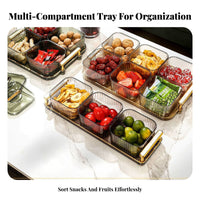 Divided Appetizer Tray with Lid Multi-Compartment Snack Organizer Elegant Design