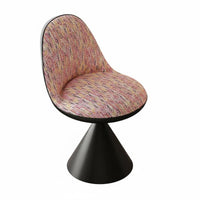 Swivel Dressing Stool Stable Pedestal Base Rotating Makeup Chair Luxurious Chenille Velvet Faux Leather Stool for Bedroom