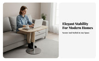 Multi-Functional Adjustable C-Table Space-Saving Household Furniture Waterproof Surface Vintage Inspired for Apartment Dwellers, Telecommuting Workers, Sofa Side, Living Room, Small Areas, Home Office