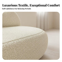 Wavy Sectional Sofa Cream & Design Appearance Living Room Seating Curved Design Featured Chair for Business Owners, Families, Salon Establishment