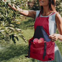 Accessible-bottomBottom Garden Harvesting Apron Quick-Release Collection Apron Reinforced Panel Roomy Pouch for Orchard, Vegetable Plot