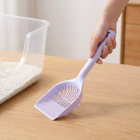 Litter Sifter and Scooper Cat Tool, Wide Sand Sifter for Litter Tray, Deep Scooper with Hook Storage, Non-Folding Cat Owner Gifts