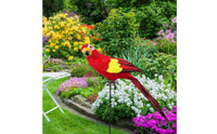 Vibrant Colors Feathered Parrot Model Easy to Install Artificial Parrot Ornament Handmade Lifelike Bird Statue for Garden