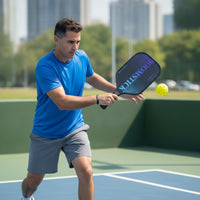 2 Pieces Carbon Fiber Pickleball Paddle Set with Balls 16mm Pickleball Paddles with Carry Bag Cushioned Racket Anti-Slip for Beginners, Outdoor Play, Training