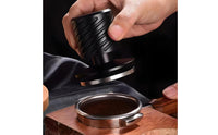 Textured Grip Spring-Loaded Coffee Tamper Flat Circular Base Handheld Coffee Tamper Threaded Bottom Kitchen Tool Compact