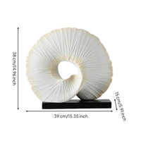 Spiral Fan Sculpture Abstract Tabletop Sculpture Minimalist Ornament for Entryway