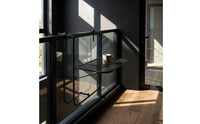 Hanging Table with Mesh Top Foldable Hanging Balcony Table Metal Furniture for Renters, Small Areas