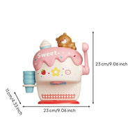 Plastic Ice Cream Bubble Machine Safe Bubble Maker with Crank Sturdy Bath Toy with Suction Cups Easy to Use for Children, Toddlers, Bathtub, Bathroom