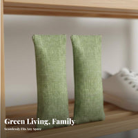 2 Pieces Reusable Bamboo Charcoal Shoe Insert Fragrance-without Scent Bamboo Charcoal Bag for Athletes, Gym Bags, Closets, Drawers