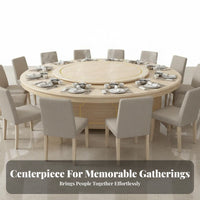 Electric Rotating Dining Table Built-in Induction Cooker Large Round Banquet Table Commercial Furniture for Hotel Managers, Restaurants