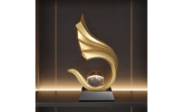 Contemporary Table Sculpture with Crystal Ball Modern Abstract Art Sculpture Resin Decorative Statue with Crystal Ball Feng Shui for Homeowners, Living Room, Bookshelf, Office, Entryway