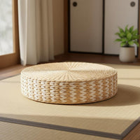 Handmade Tranquil Meditation Pad Thickened Round Straw Futon Pad Round Straw Pad Long-Lasting Japanese Floor Seat for Bay Window