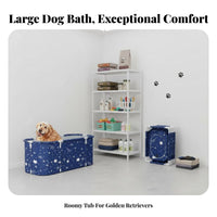 Foldable Dog Bath Tub Sturdy & Stable Foldable Pet Bathtub Built-in Drainage System Folding Pet Bathing Station for Adults, Small Areas, Outdoors