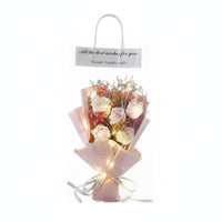 Romantic Soap Flower Arrangement Long-Lasting Handheld Flower Gift Bag Scented House Decoration Gentle Fragrance for Women, Mom, Girlfriend, Valentine's Day, Anniversary, Home Decor, Photo Prop