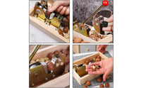 Wooden Base Lever Nut Sheller Red Handle Manual Nut Sheller Adjustable Screw Nutcracker