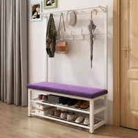 Multi-Functional Design Coat Rack with Shoe Bench Space-Saving Hall Tree Comfortable Cushion Entryway Organizer Strong Load-Bearing for Apartment Dwellers, Homeowners, Families, Hallway, Mudroom, Bedroom