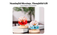 Excellent Gift Car Dashboard Ornament Symbol of Fortune Rotating Auspicious Cat Good Luck Charm for Office Workers, Living Room, Home
