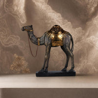 Camel Figurine with Golden Base-Toned Camel Figurine Retro Decorative Piece for Journeyers, Bookshelf