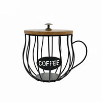 Stable Base Wire Coffee Capsule Organizer Decorative Metal Coffee Pod Basket Easy Reach Pod Storage Basket Countertop Friendly for Kitchen