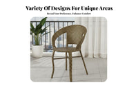 Breathable Woven Rattan Chair Easy to Clean Balcony Leisure Chair Sturdy Frame Weather Resistant for Elderly, Adults, Homeowners, Gazebo, Garden, Porch, Backyard