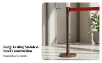 Retractable Belt Stanchion Heavy-Duty Base Stainless Steel Crowd Control Post Sturdy Construction Queue Line Barrier Post for Banks, Airports, Venues