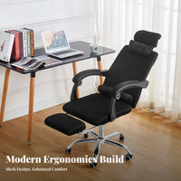 360-Degree Swivel Ergonomic Reclining Chair with Footrest High-Back Design Ergonomic Recliner with Footrest Support Office Furniture Adjustable Headrest for Students, Gamers, Telecommuting Workers, Dormitory, Gaming, Study Room, Bedroom