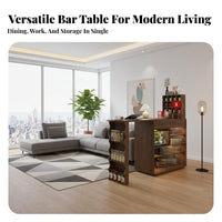 Sofa Partition Table Solid Wood Folding Kitchen Island Extendable Design Retractable Bar Cabinet for Adults, Remote Workers, Living Room, Small Areas