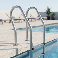 Rust Resistant Stainless Steel Pool Ladder Rustproof Pool Entry Ladder Heavy-Duty Long-Lasting for Inground Pools