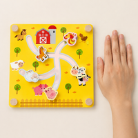 Wooden Maze Game, Double-Sided Logic Puzzle Board, 22x23.2cm Problem Solving Spatial Reasoning for Kids 4-6 Years