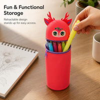 Retractable Unicorn Silicone Pencil Case with Zipper