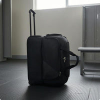 Wheeled Athletic Duffel Zippered Compartments Rolling Duffel Bag Soft Textile