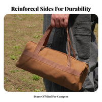 Tent Stake Bag Large Capacity Camping Tool Pouch Portable Canvas Peg Bag for Backpackers, Handymen, Campsite, Hiking, Picnic