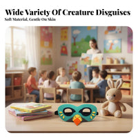 Elastic Strap fabric creature Halfface covering Easy to Wear Role-Play prop universal size Costume Accessory Lightweight for Children, Preschoolers, Storytelling sessions, School events, Birthday Parties, Photo Shoots