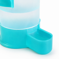 Quail Feeder Waterer Set Polymer Feeder with 12 Holes, Translucent Blue & Teal, Tidy Hygienic Less Waste for Smallholder Backyard Quail