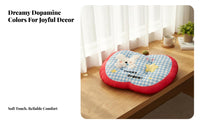 Cute Design Cartoon Floor Pillow Multi-Functional Apple Shaped Chair Pad Soft Crystal Velvet for Students, Teens, Car, Bay Window, Dormitory