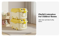 Large Capacity Rolling Toy Chest With casters Wheeled animal face Toy Box Safe Rounded Corners children's container Portable Design for young children, Parents, Playroom, Nursery, Bedroom, Closet