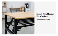 Folding Design Rectangular Collapsible Table Foldable & Portable Collapsible Laptop Table Waterproof Tabletop Multi-Use Desk Water-Resistant Top for Distant Workers, Apartment Dwellers, Training Room, Market Stall, Small Areas, Office