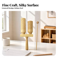 Classroom Percussion Instrument Cylindrical Wooden Sound Blocks Includes Mallet Wooden Percussion Instrument for Classroom