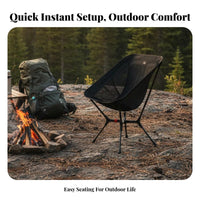 Lightweight foldable Moon Chair small-sized Foldable extremely lightweight Camp Chair Easy Setup Folding Seat Er& departnomic Design for spinepackers, Picnickers, Camping, Fishing, Picnics, spinepacking