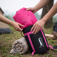 Hooded Sleeping Bag Water-Repellent Sleeping Bag with Pillow Flannel-Lined Bedding for Campers, Hikers, Camping, Outdoor Rest, Backpacking