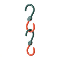 Rotating S Hook for Closet Organizer, Multi-Functional Hanging for Dorm , for Kitchen Wardrobe Door, Green Orange