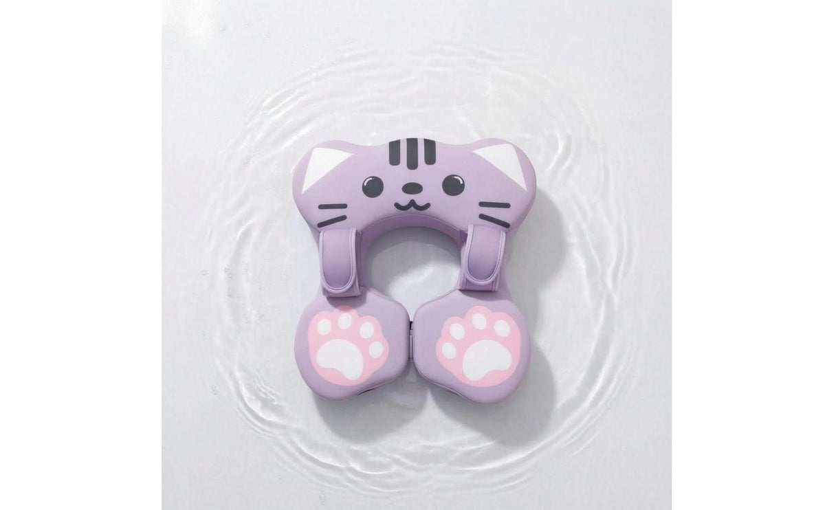 Underarm Baby Buoyancy Aid Non-Inflatable Cat-Shaped Swim Circle Baby Swim Buoyancy Aid Circle Soft 3D Textile Water Toy Front
