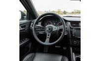 Leather-Wrapped Racing Steering Wheel 3-Spoke Universal Steering Wheel 350mm Comfortable for Car Enthusiasts