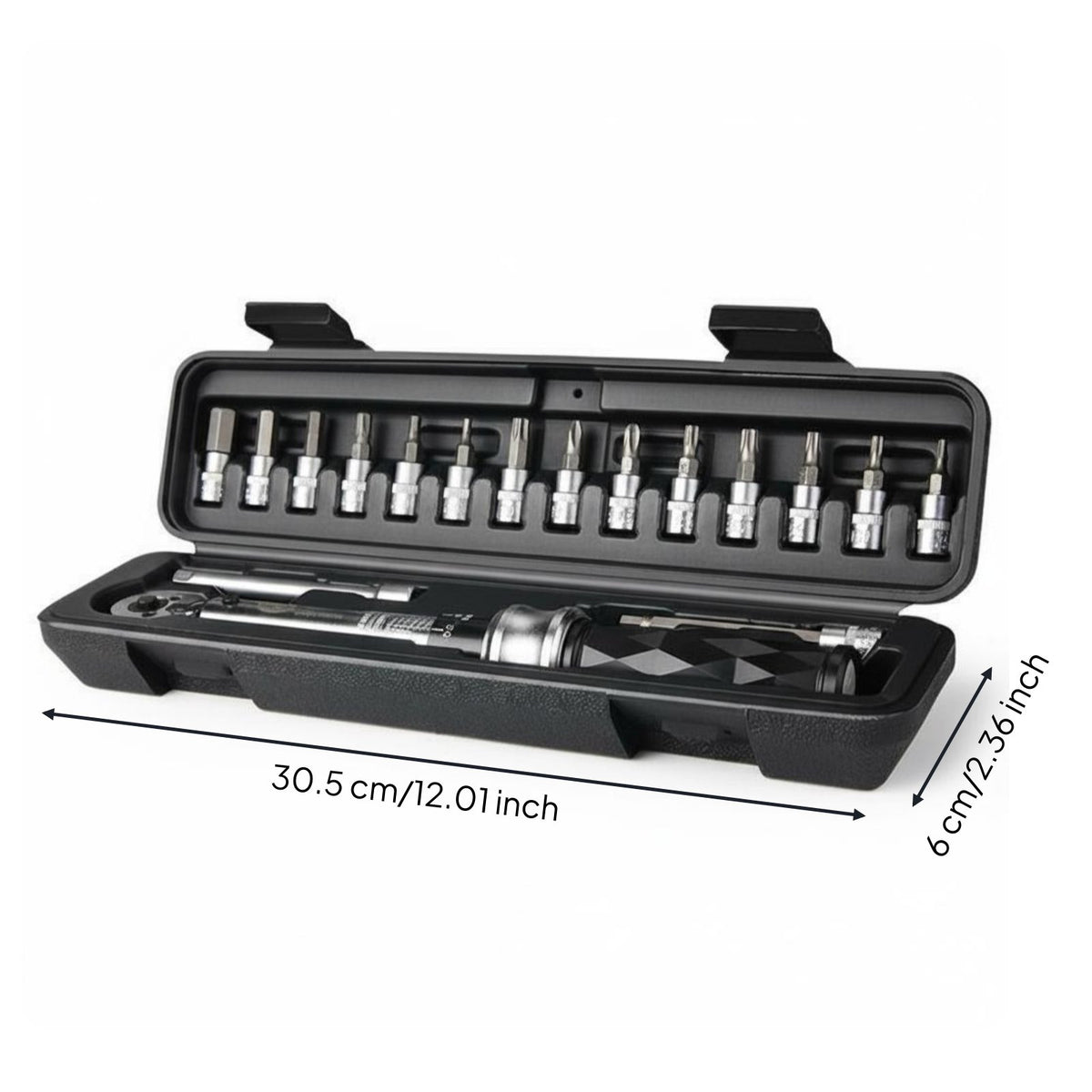 Precision Accuracy Cycling Tightening Force Wrench Kit Micro Adjustment Bike Tightening Force Wrench Set Bits Bike Repair Kit for Cyclists, Cycling Maintenance, Garage