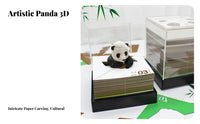 Unique Gift 3D Paper Art Calendar Exquisite Craftsmanship Panda Paper Sculpture Multi-Functional for Students, Adults, Home, School, Bedroom